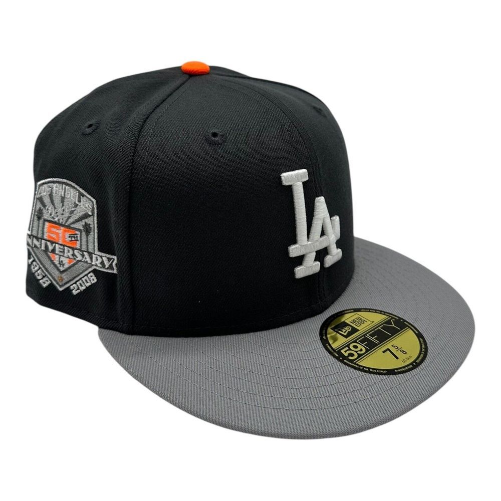New‎ Era 59Fifty Los Angeles Dodgers Hat Cap 7 5/8 Gray Fitted 50th Anniversary